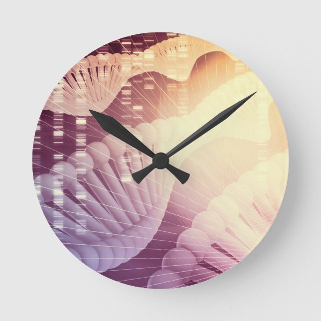 DNA Medical Science and Biotech Chemistry Genes Runde Wanduhr (Vorderseite)