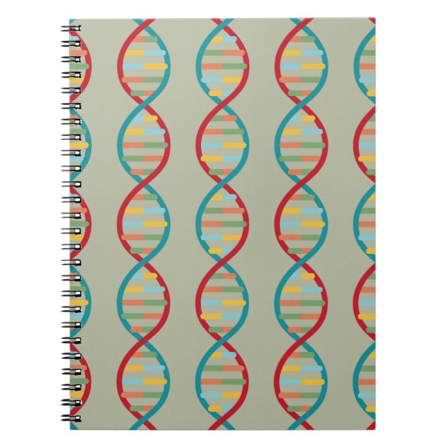 ​ ​ DNA Mitte des Jahrhunderts Moderne STEM-Biolog Notizblock (Vorderseite)