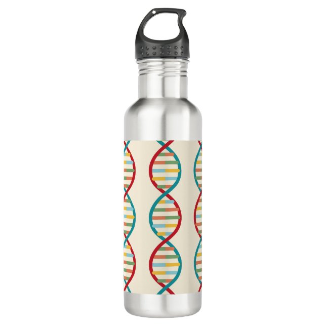 ​ ​ DNA Mitte Jahrhundert Moderne STEM Biologie St Edelstahlflasche (Vorderseite)