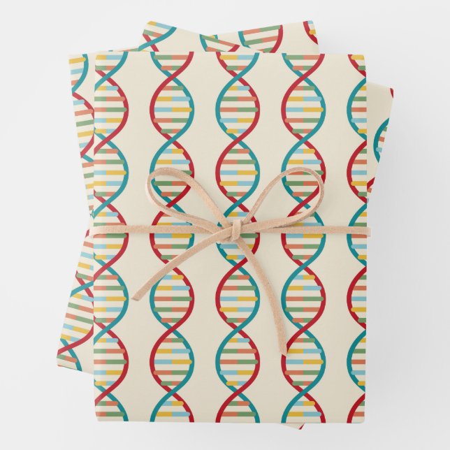 ​ ​ DNA Mitte Jahrhundert Moderne STEM Biologie St Geschenkpapier Set (Beispiel)