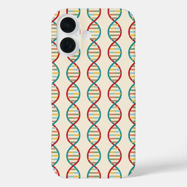 ​ ​ DNA Mitte Jahrhundert Moderne STEM Biologie St iPhone 16 Hülle (Rückseite)