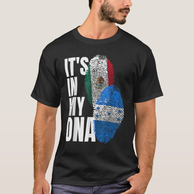 DNA-Mix-Flag in Mexiko und Honduras T-Shirt (Vorderseite)