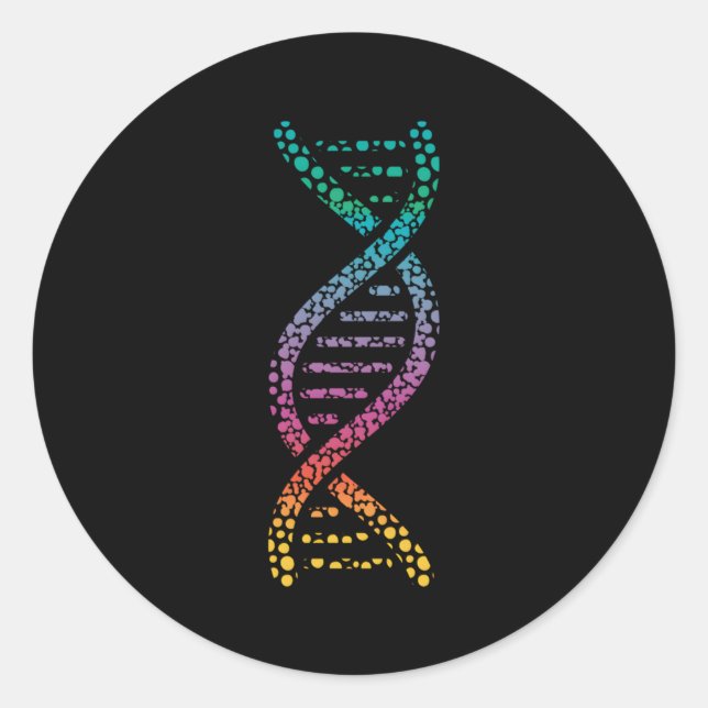 DNA Molekulare Welt Genbiologie Geek Runder Aufkleber (Vorderseite)