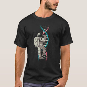 DNA Stairs Astronaut Galaxy Universe Biology Scin T-Shirt