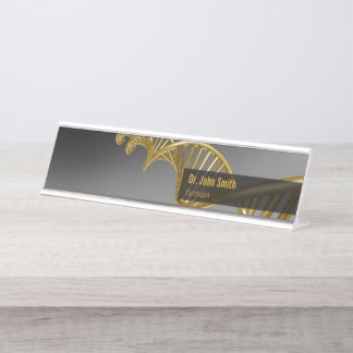 DNA Strand Professional Medical Luxury Gold Schreibtischnamensplakette