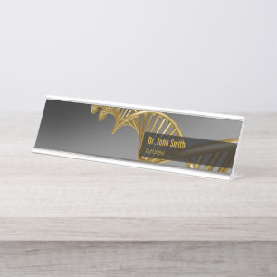 DNA-Strang Professionelle Medizinische Luxus-Gold Schreibtischnamensplakette
