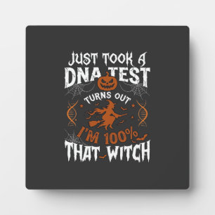DNA-Test Hexe Halloween Kürbis Spinnennetz Fotoplatte
