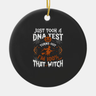 DNA-Test Hexe Halloween Kürbis Spinnennetz Keramik Ornament