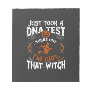 DNA-Test Hexe Halloween Kürbis Spinnennetz Notizblock