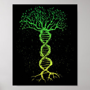 DNA Tree Life Genealogie Biologe Genetik Science Poster