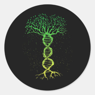 DNA Tree Life Genealogie Biologe Genetik Science Runder Aufkleber