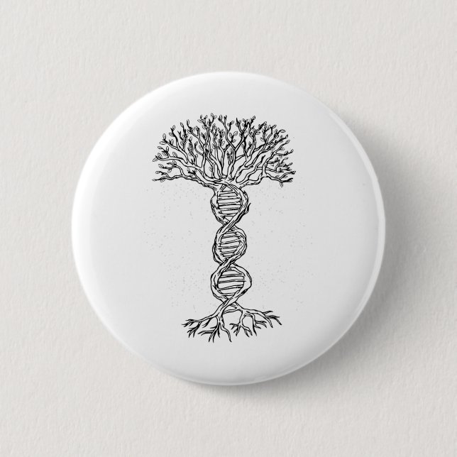 DNA Tree Life Genetics Biologe Science Earth Day Button (Vorderseite)