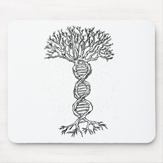 DNA Tree Life Genetics Biologe Science Earth Day Mousepad (Vorne)