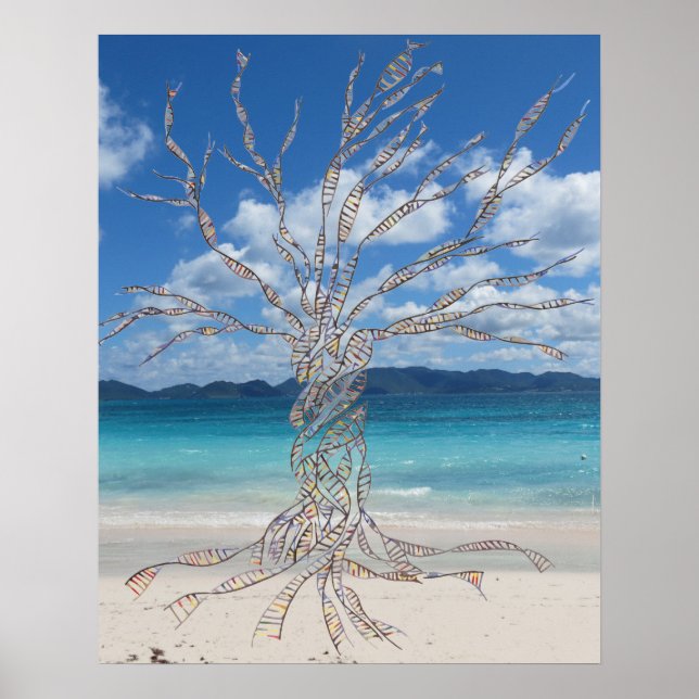 DNA TREE or Tree of Life at beach POSTER (Vorne)