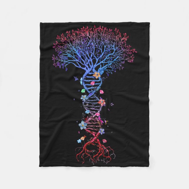 DNA Tree Root Life Genetic Funny Earth Day Awarene Fleecedecke (Vorderseite)