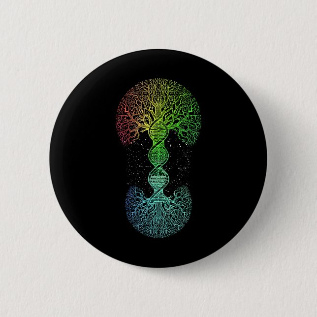 DNA Tree Science of Life Science of Genetics Earth Button (Vorderseite)