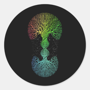 DNA Tree Science of Life Science of Genetics Earth Runder Aufkleber