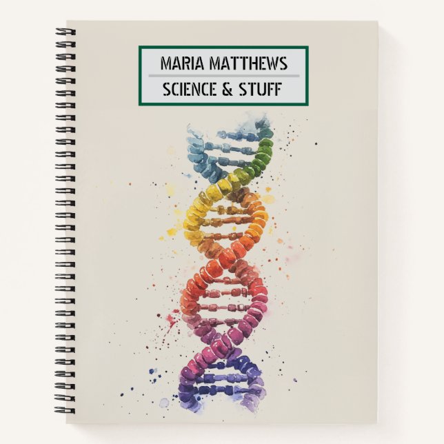 DNA und Wissenschaftsbuch Notizbuch (Vorderseite)