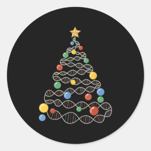 Dna Weihnachtsbaum Funny Science Punts Weihnachten Runder Aufkleber