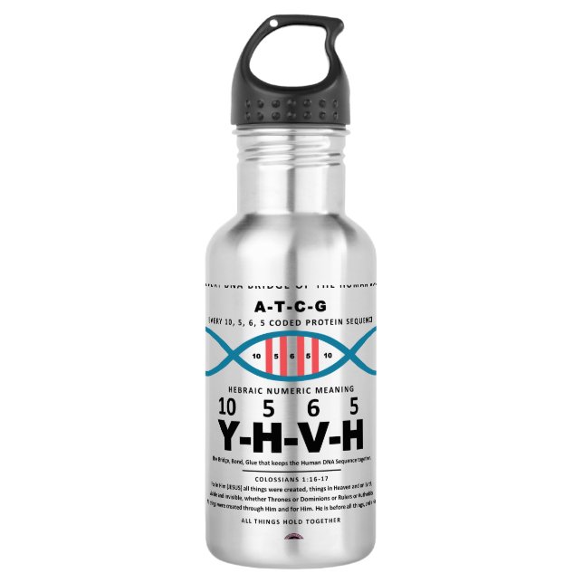 DNA-YHVH-Code, Edelstahlflasche (Vorderseite)