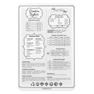 Dnd 5e Dungeon Master Schnellreferenzhandbuch Magnet