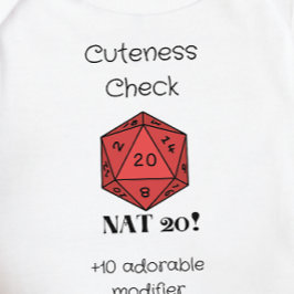 DnD Baby - Cuteness Karo Nat 20 Strampler