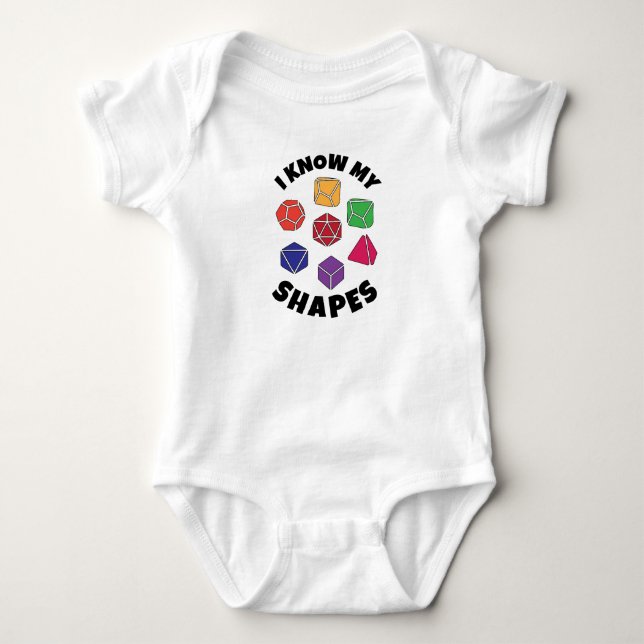 DnD Baby Ich kenne meine Formen Baby Strampler (Vorderseite)