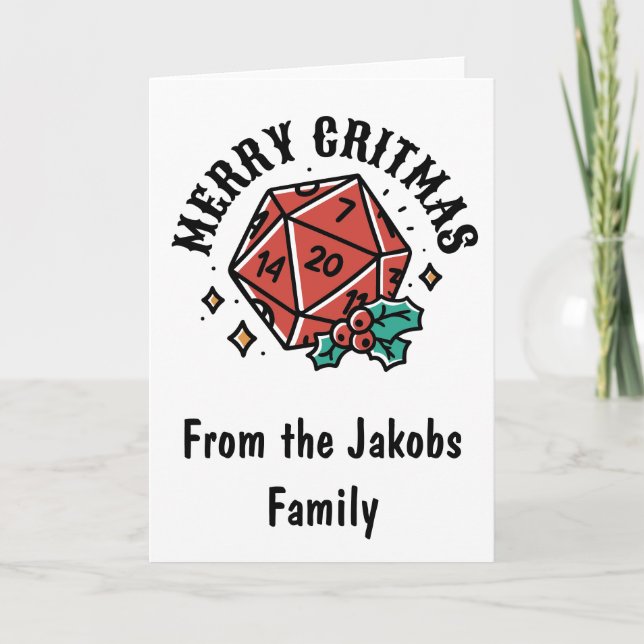 DnD Christmas Card Merry Critmas Karte (Vorderseite)
