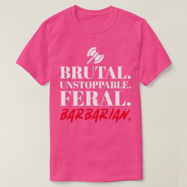 DnD Class Barbarian Light T-Shirt (Design vorne)