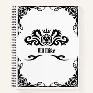 DnD Personalisiertes Notebook mit Monogramm Notizbuch