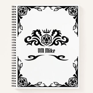 DnD Personalisiertes Notebook mit Monogramm Notizbuch
