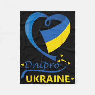 Dnipro Ukraine Nationalflagge Herz Emblem Wappen  Fleecedecke