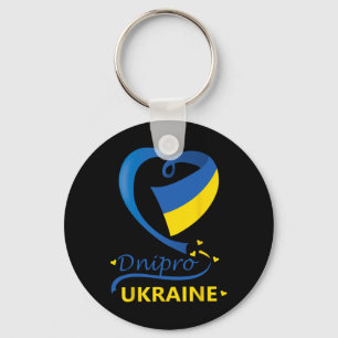 Dnipro Ukraine Nationalflagge Herz Emblem Wappen  Schlüsselanhänger