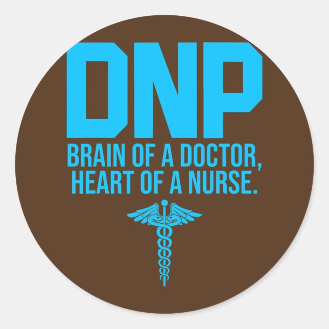 DNP Doktor der Pflegepraxis Brain RN Nurse Runder Aufkleber (Vorderseite)