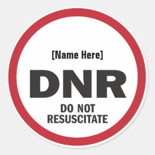 DNR beleben nicht Aufkleber wieder