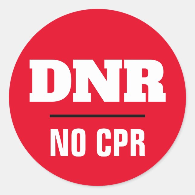 DNR Keine CPR-ärztliche Warnung Runder Aufkleber (Vorderseite)
