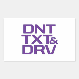 DNT TXT & DRV RECHTECKIGER AUFKLEBER