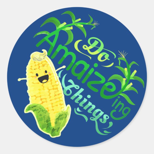 Do Amaizeing Things - Punny Garden Classic Round S Runder Aufkleber (Vorderseite)