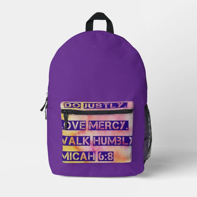 Do Justi - Micah Scripture Backpack Bedruckter Rucksack (Vorderseite)