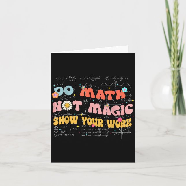 Do Math Not Magic Retro Math Teacher Gift Funny Qu Karte (Vorderseite)