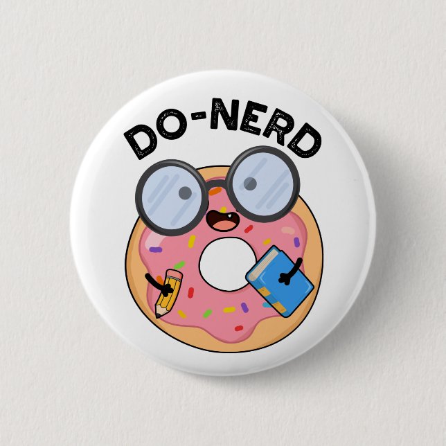 Do-Nerd Funny Nerdy Donut Pun Button (Vorderseite)