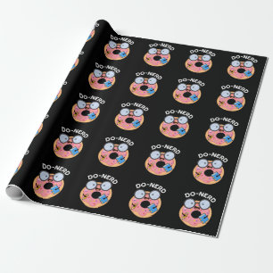 Do-Nerd Funny Nerdy Donut Pun Dark BG Geschenkpapier