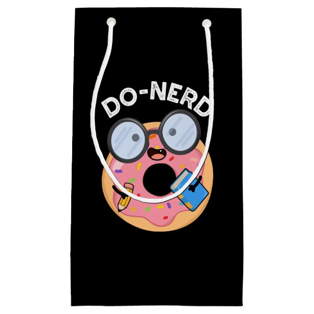 Do-Nerd Funny Nerdy Donut Pun Dark BG Kleine Geschenktüte (Vorderseite)