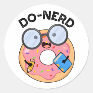 Do-Nerd Funny Nerdy Donut Pun Runder Aufkleber