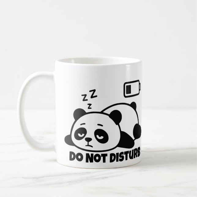 Do Not Disturb Sleeping Panda Cute Lazy Funny Kaffeetasse (Links)