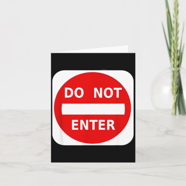 Do Not Enter Street Traffic Sign S  Karte (Vorderseite)
