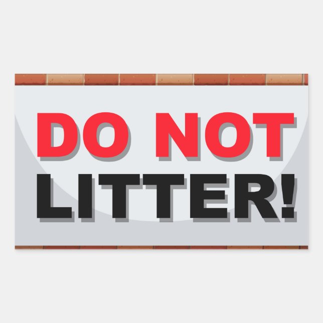 Do Not Litter  Rechteckiger Aufkleber (Vorderseite)