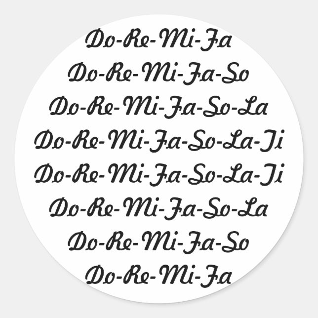 Do-Re-Mi-Fa-So-La-Ti-Aufkleber Runder Aufkleber (Vorderseite)