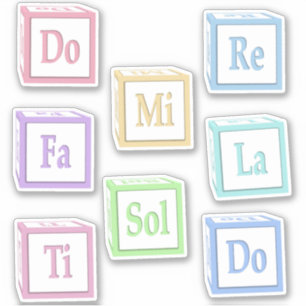 Do Re Mi Fa Sol La Ti Solfege Musical.Baby Blocks Aufkleber