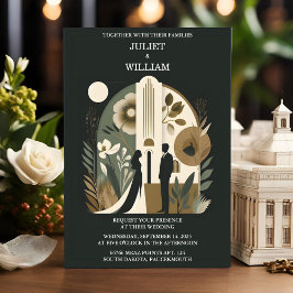 Do Retro 70er 80er Fast Bold Boho Courthouse Weddi Einladung